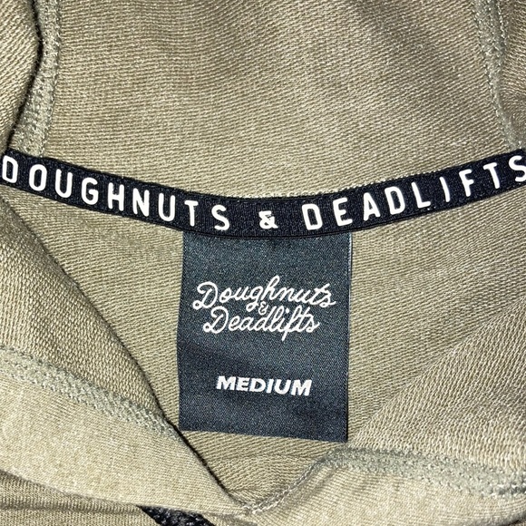 DNDL Cropped Sleeveless Hoodie Oversized Pullover Khaki Army Olive Green M - Picture 3 of 13